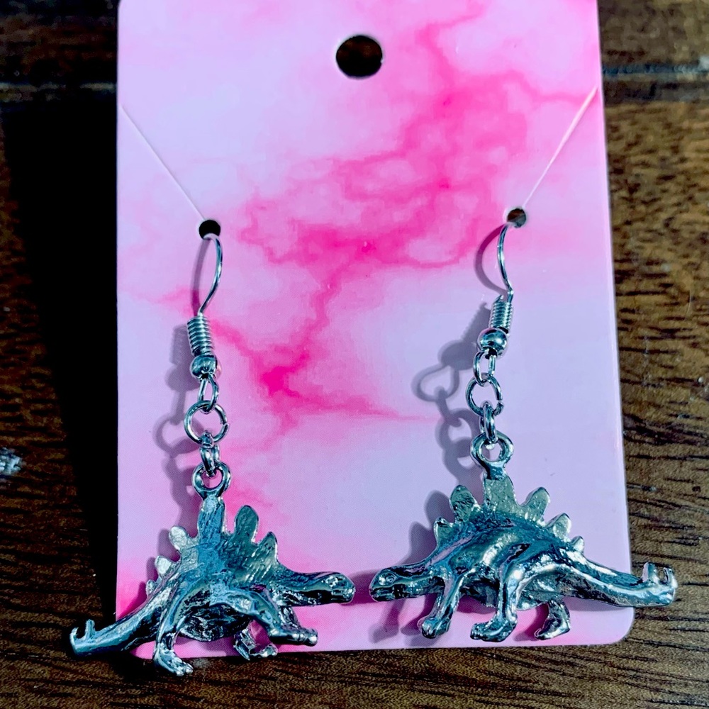 Handmade dinosaur earrings